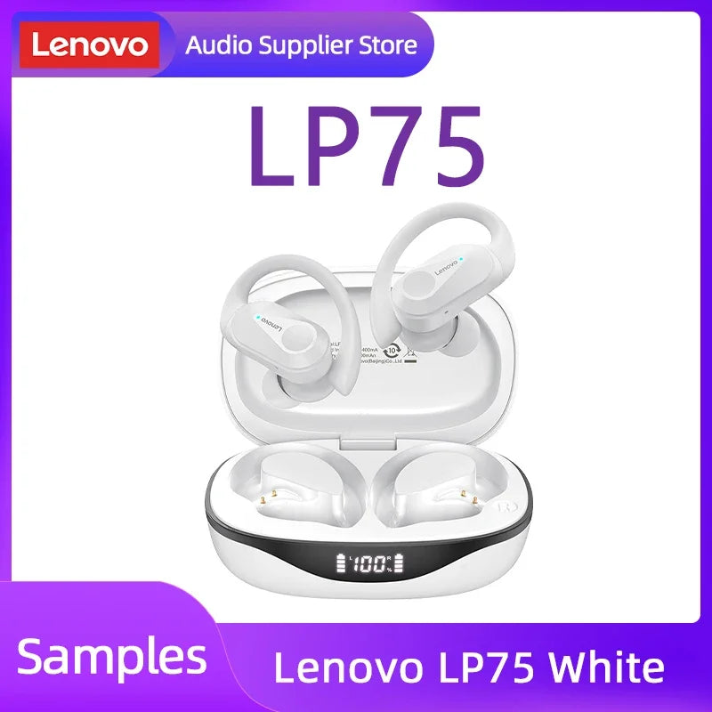 Lenovo LP75 TWS Bluetooth V5.3 Headphones Wireless LED Digital